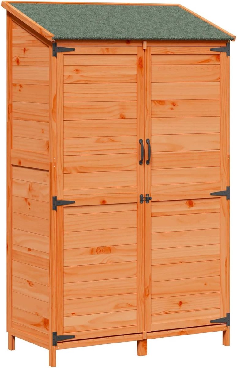 Tuinschuur bruin 106,5 x 56 x 176 cm massief hout sparren