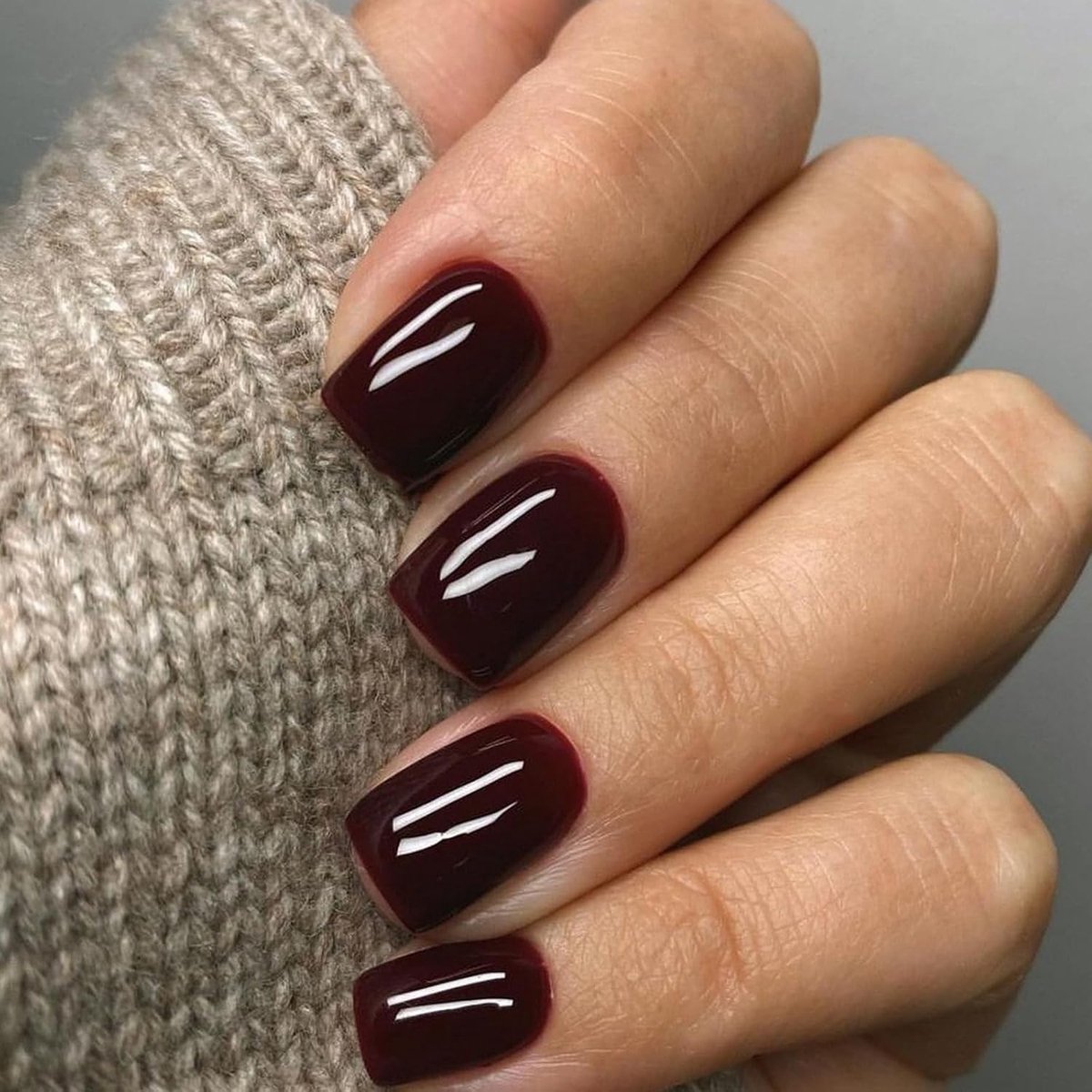24 stuks, kort, vierkant, glanzend, Frans, kersenrood, ballerina, kunstnagels, press-on nagels, volledige dekking, acryl, voor vrouwen en meisjes