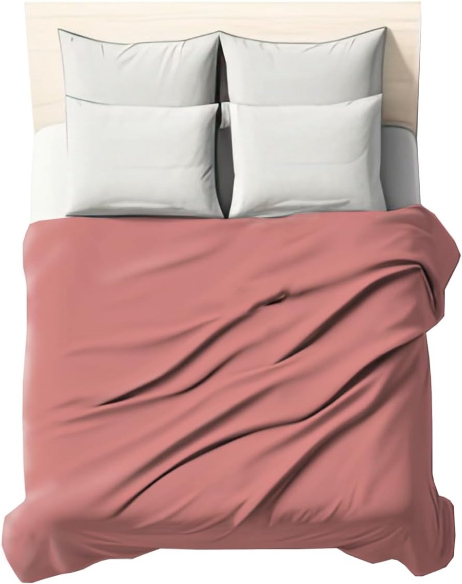 Zer0bed, Laken voor tweepersoonsbed, eenkleurig, 260 x 290 cm, 100% katoen, kaasjeskruid, plat laken, 1 stuk (alleen laken)