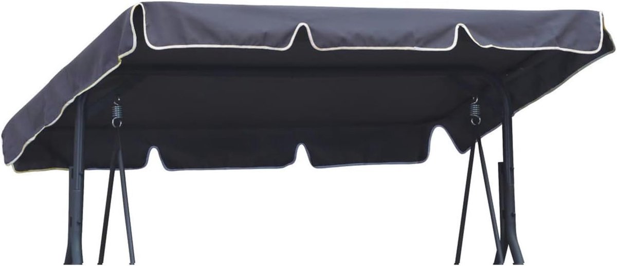 Zonnekap voor Hollywood schommel, dakzeil ca. 230 x 120 cm voor tuinschommel, dakzeil, vervangende zonnekap Grafiet [101]