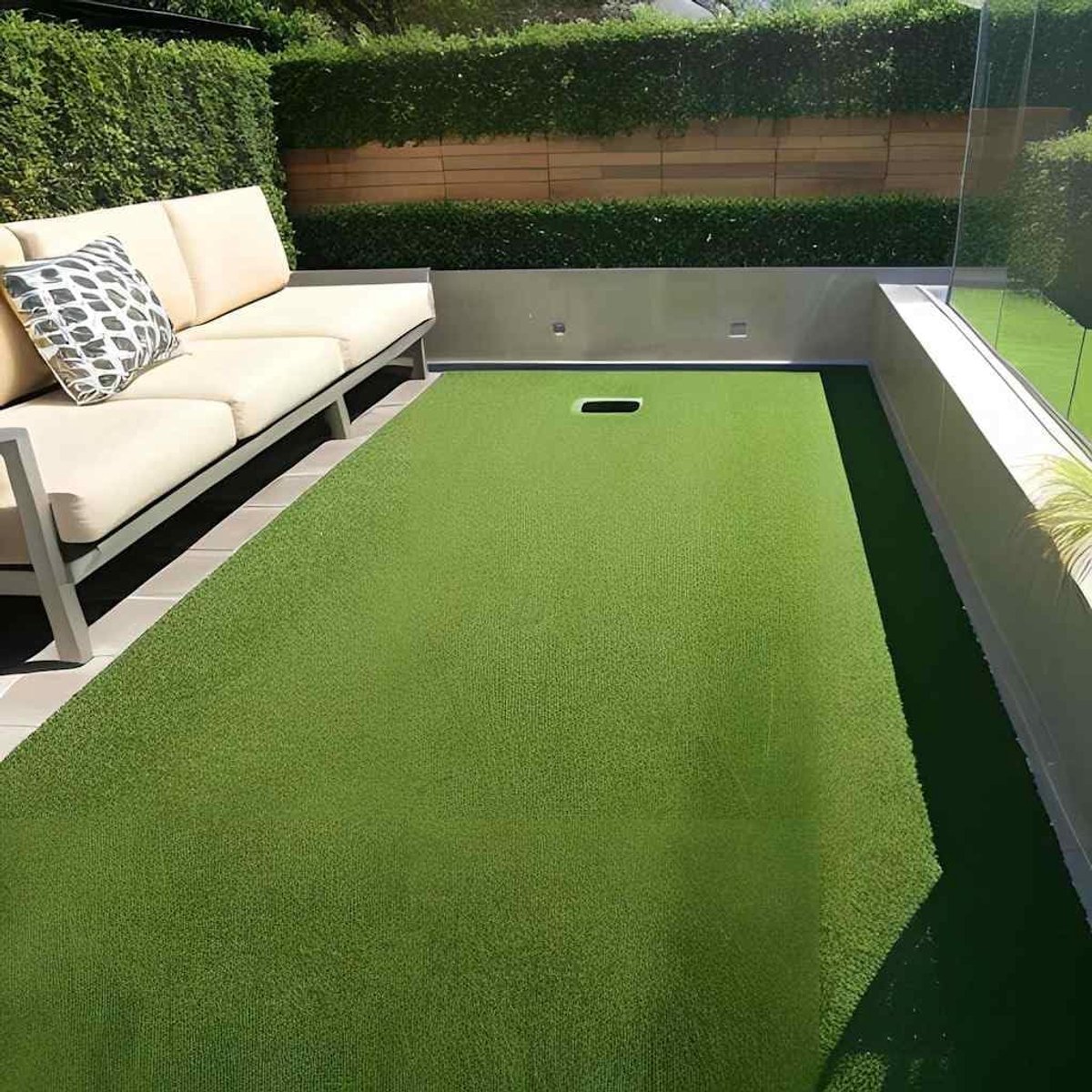 Kunstgras, 0,5 x 5 m, voor balkon, terras, tuin, poolhoogte 7-9 mm, duurzaam grastapijt, groen