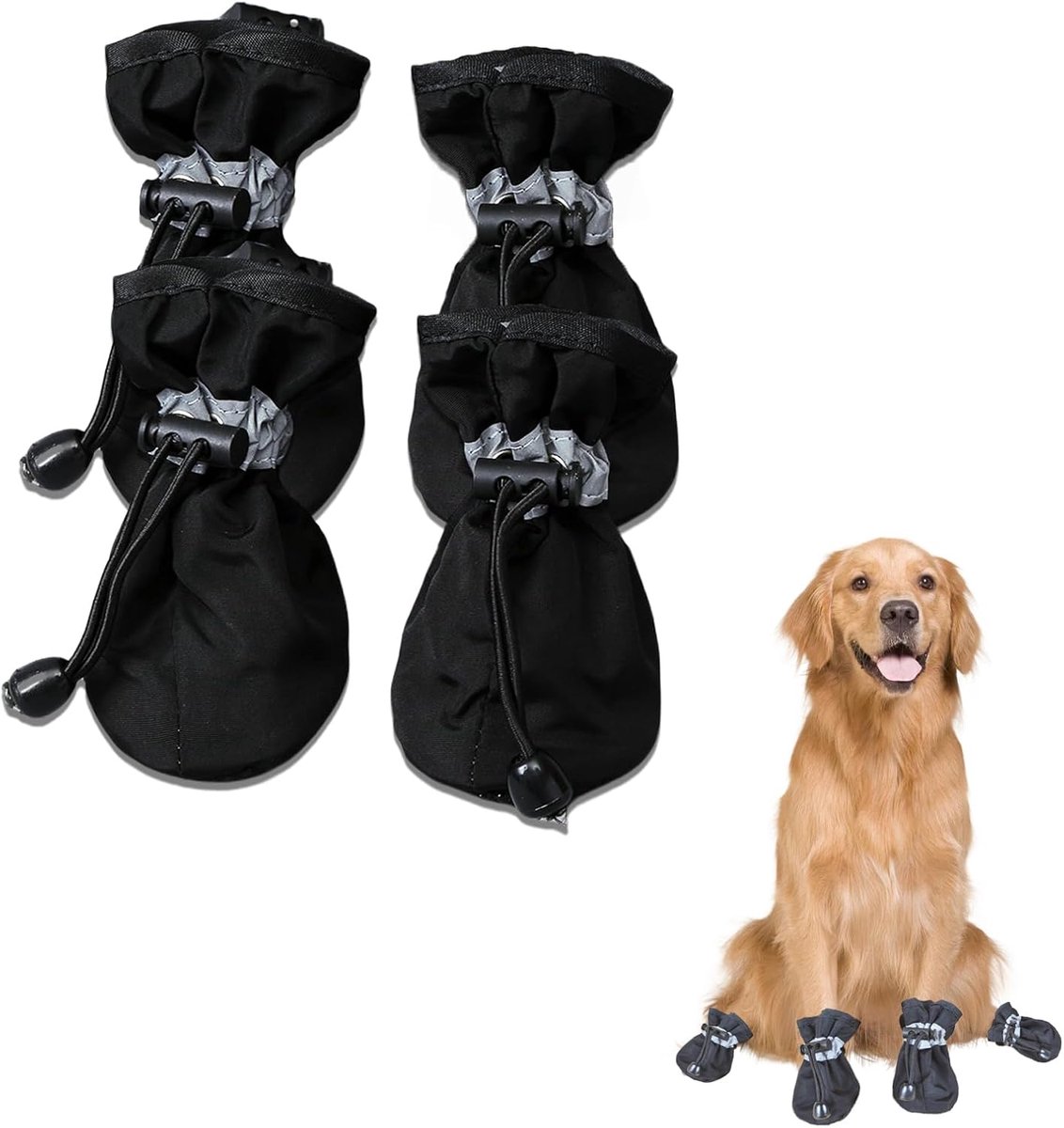 Hondenlaarzen voor kleine, middelgrote en grote honden met reflecterende riem, antislip hondenschoenen voor hete bestrating, hondenlaarsjes en pootbeschermers voor katten, huisdieren, honden,