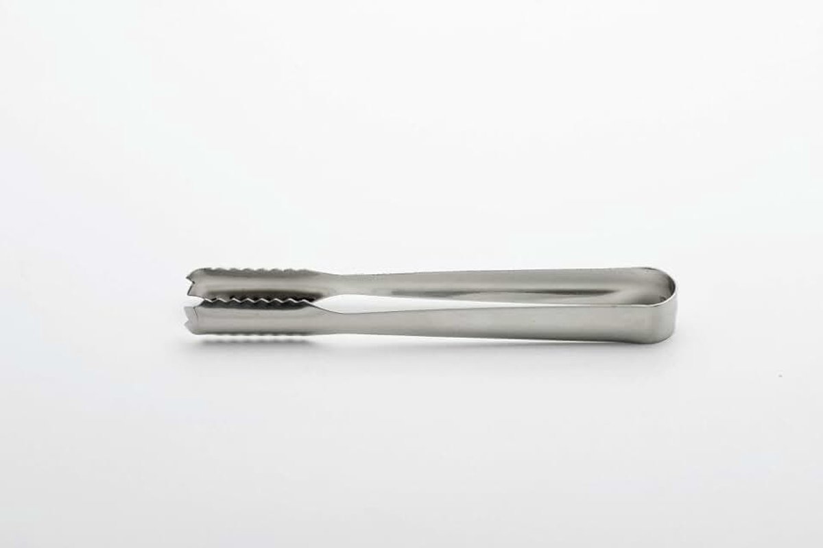 Ice Cube/Gherkin Tongs, roestvrij staal zilver, 18 x 3 x 3 cm
