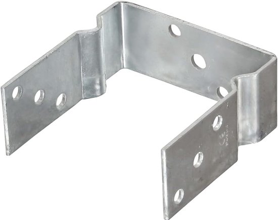 6 x paaldragers, U-vorm, 14 x 6 x 15 cm, thermisch verzinkt staal, grondanker voor houten hek, inkijkbescherming en tuinpalen, paalhouder, zilver — afbeelding 2