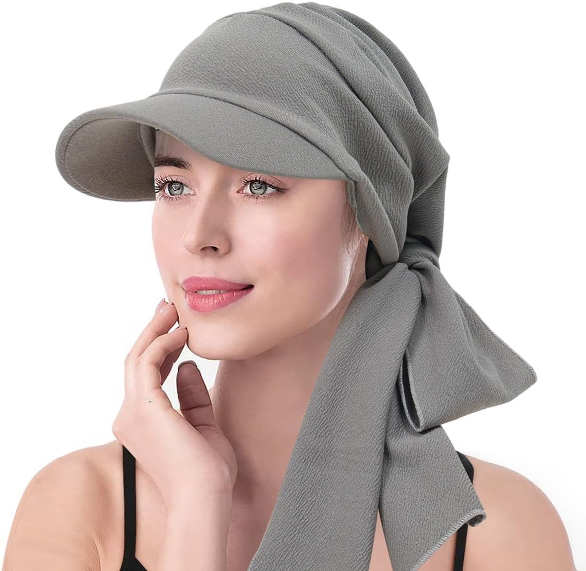 Hoofddoek voor dames, sjaal, cap, bandana, cap, retrostijl, zonnehoed, chemo-hoofddeksels met bloem, hoofddeksel met klep, vizier, anti-uv bedrukte sjaal, tulband, honkbalpet voor golf