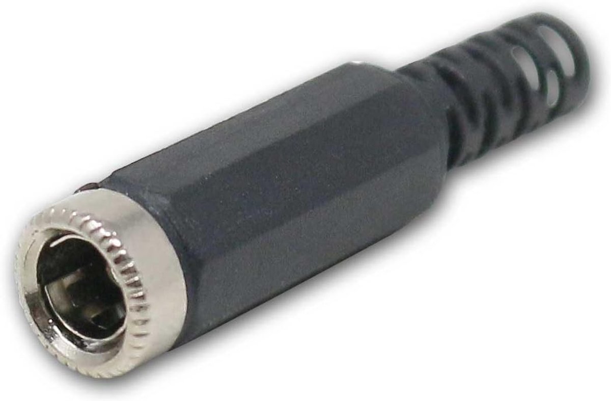 10 stuks DC-aansluiting 5,5x2,5mm, soldeerverbinding & knikbeveiliging, schroefhuls, 2-polige stekker voor modelbouw & reparaties