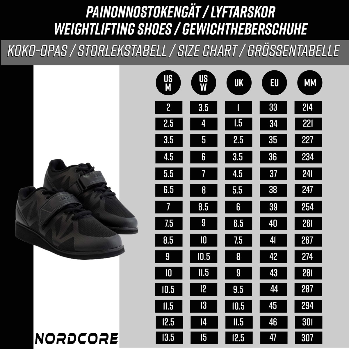 Nordcore Gewichthefschoenen Nordcore - EU46