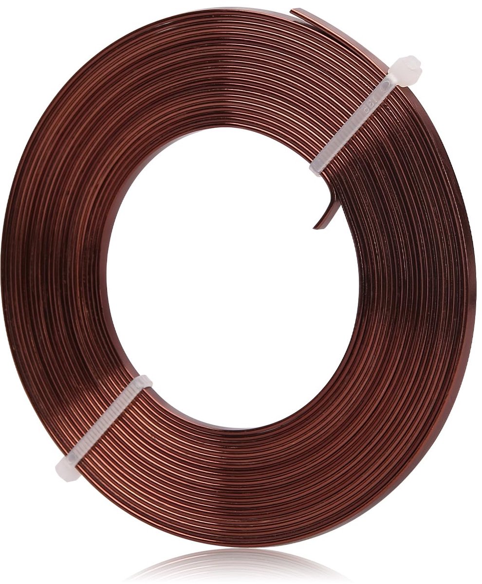Draad, 3 x 1 mm zachte en flexibele aluminium platte draad voor knutselen, voor het maken van sieraden, modelleren, stenen zetten en doe-het-zelf-projecten (bruin)