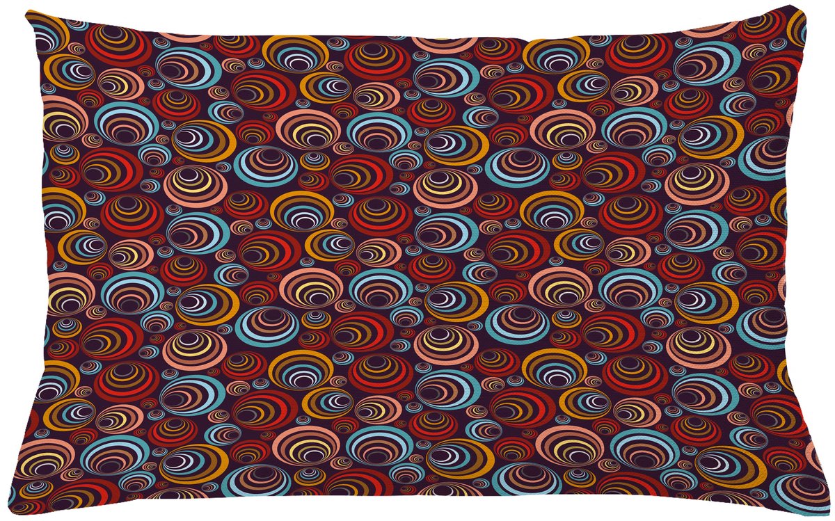ABAKUHAUS Abstract Kussenhoes, Kreisförmige Spiralformen, Kussenhoezen met Dubbelzijdige Print Kleurecht Wasbaar en Ritssluiting, 65 x 40 cm, Meerkleurig