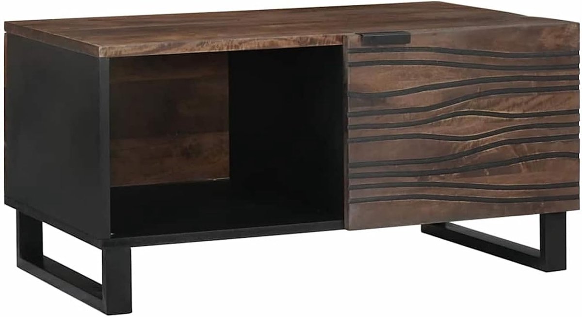 Salontafel 80 x 50 x 40 cm massief hout mango & houtmateriaal, bijzettafel, koffietafel, banktafel, voor kleine woningen, slaapkamer, kantoor 4018012