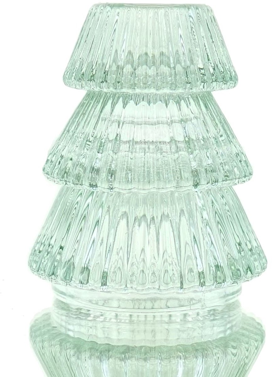 Kaemingk kandelaar boomvorm lichtgroen 6,4 cm 7,8 cm glas