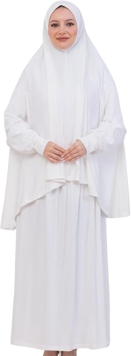 Islamitische Abaya Hijab-set, lange Turkse katoenen gebedsuitrusting, islamitische kleding voor Ramadan