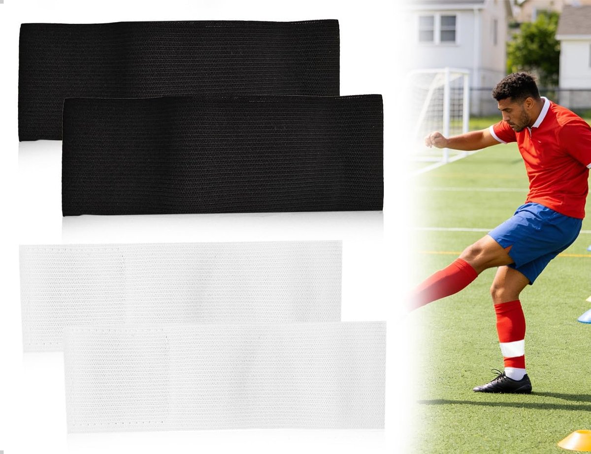 Scheenbeschermers, zelfklevende bevestigingen voor voetbalsokken, antislip, voor mannen en vrouwen (zwart, wit)