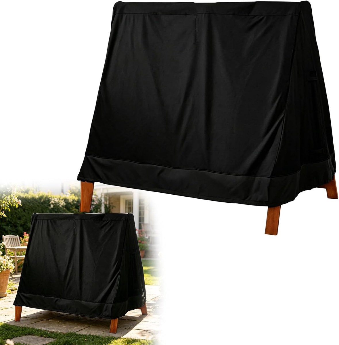 Schommelbank, 3-zits, 216 x 140 x 170 cm, afdekzeil, uv-bescherming, waterdicht, winddicht, scheurbestendig Oxford-weefsel, beschermhoes voor tuinschommel, schommelbank, tuinmeubelen