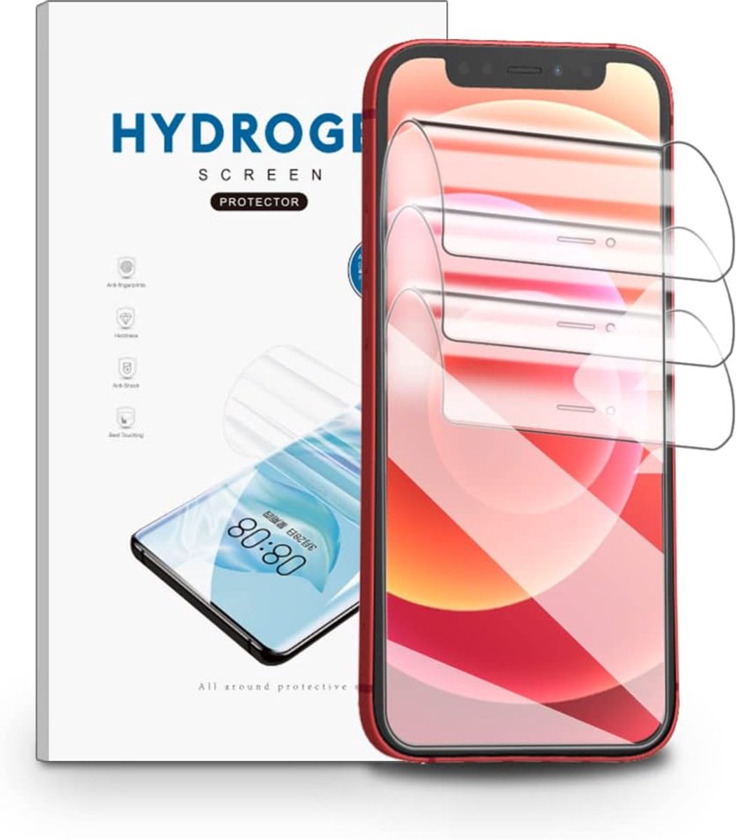 Schermprotector voor iPhone 12 Mini, 3 Stuks Schermbeveiliging Ultra Helder, TPU Flexibele Beschermende Zachte Film, Krasvast