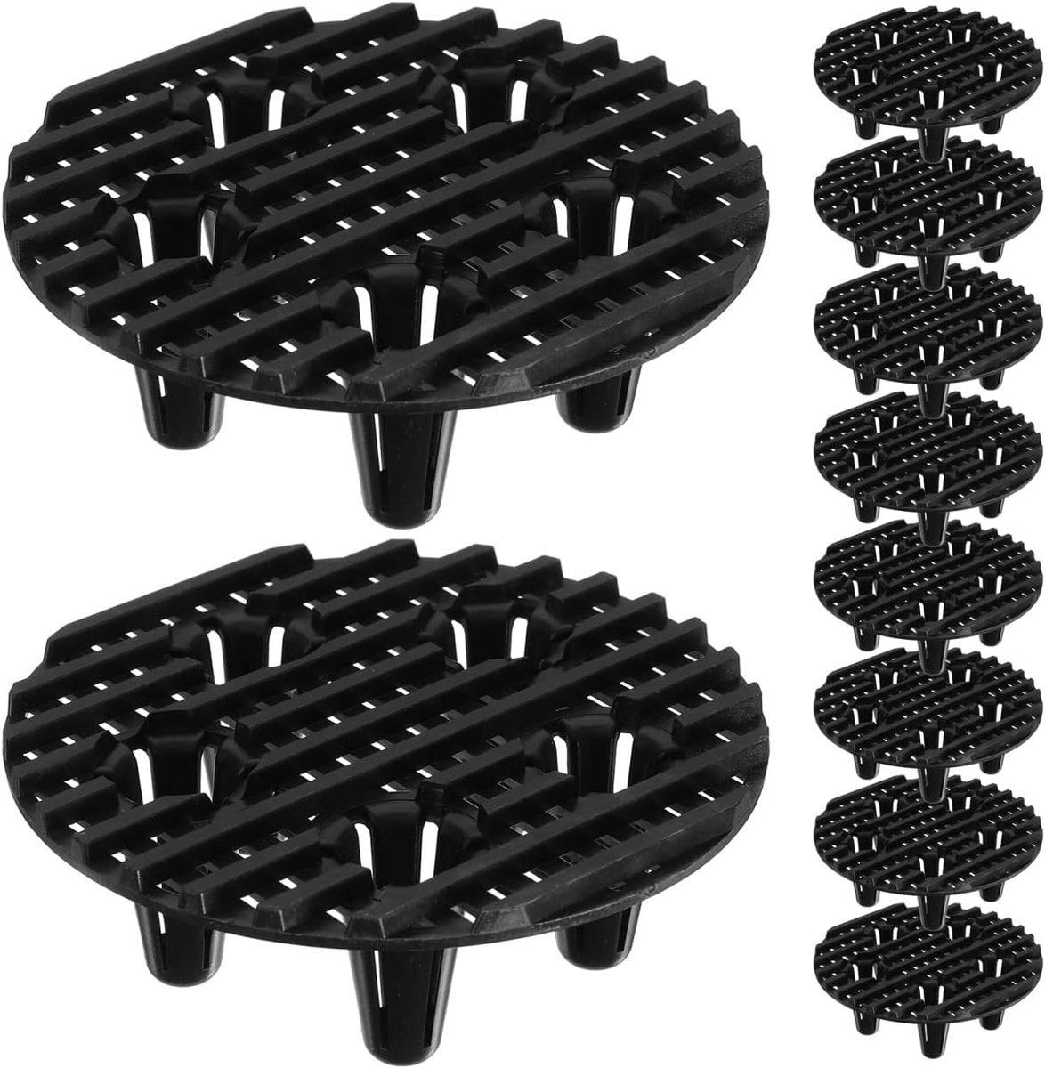 Iplusmile Plantenpot, verhogingen, 12 stuks, zwarte kunststof voeten voor plantenbak, buiten, met bodembescherming tegen waterophoping