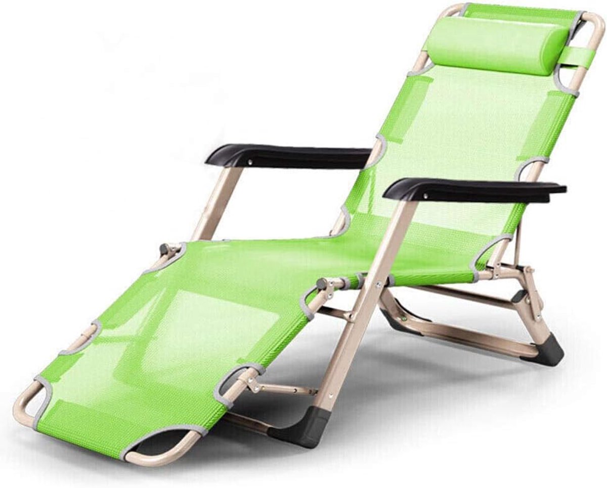 Ligstoel, Tuinstoelen Opvouwbaar, Liggend Zero Gravity Sun Lounger, Tuin Patio Vouwen Outdoor Stoel met Hoofdkussen Verstelbare Rugleuning Laadvermogen 150Kg met Hoofdkussen.