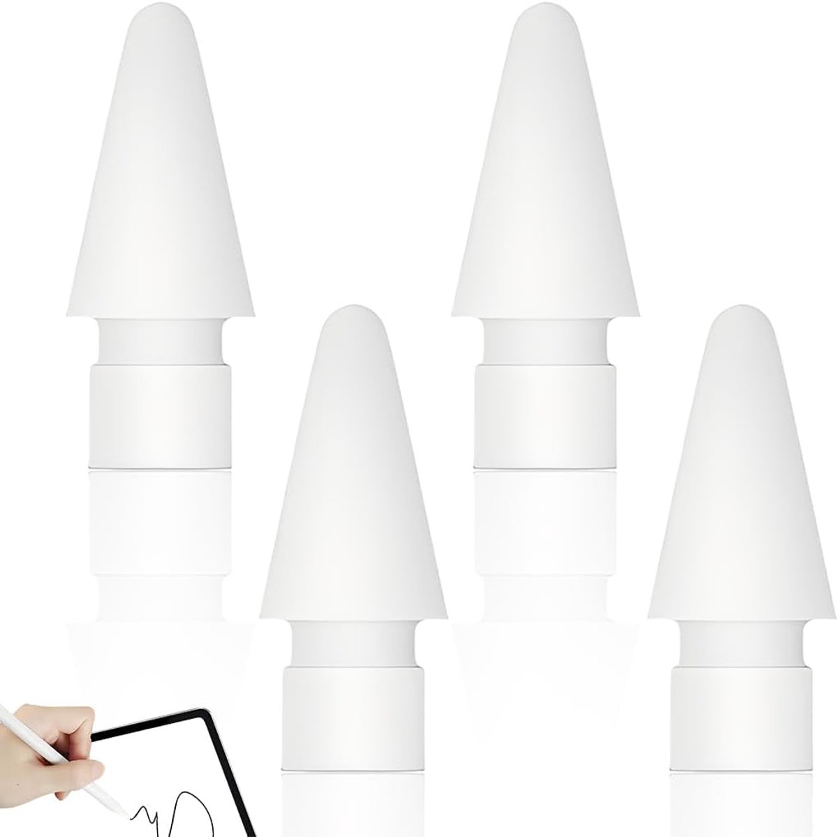 Punten, 4 stuks, standaard kunststof reservepunten voor Apple Pencil 2/1/Usb-C/Pro, Nib met hoge gevoeligheid voor iPad