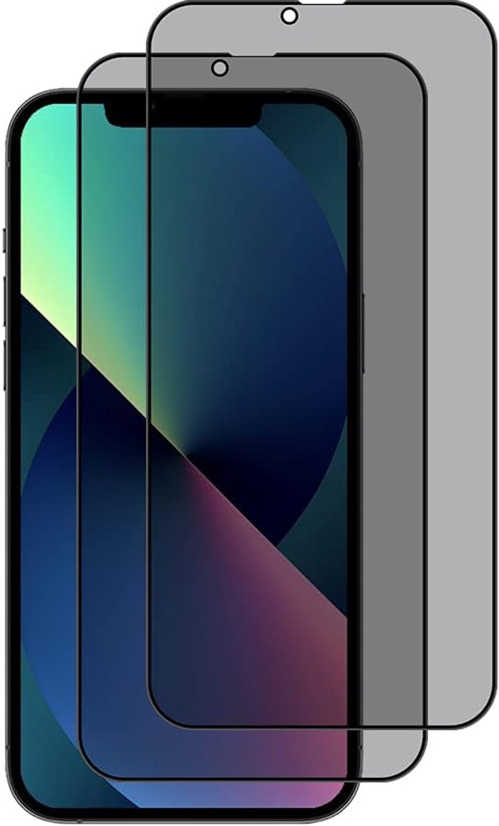 Pantserglas, compatibel met iPhone 13, 2 stuks, anti-spy 9H hardheid, pantserglasfolie, zonder luchtbellen, privacy, beschermfolie, gehard