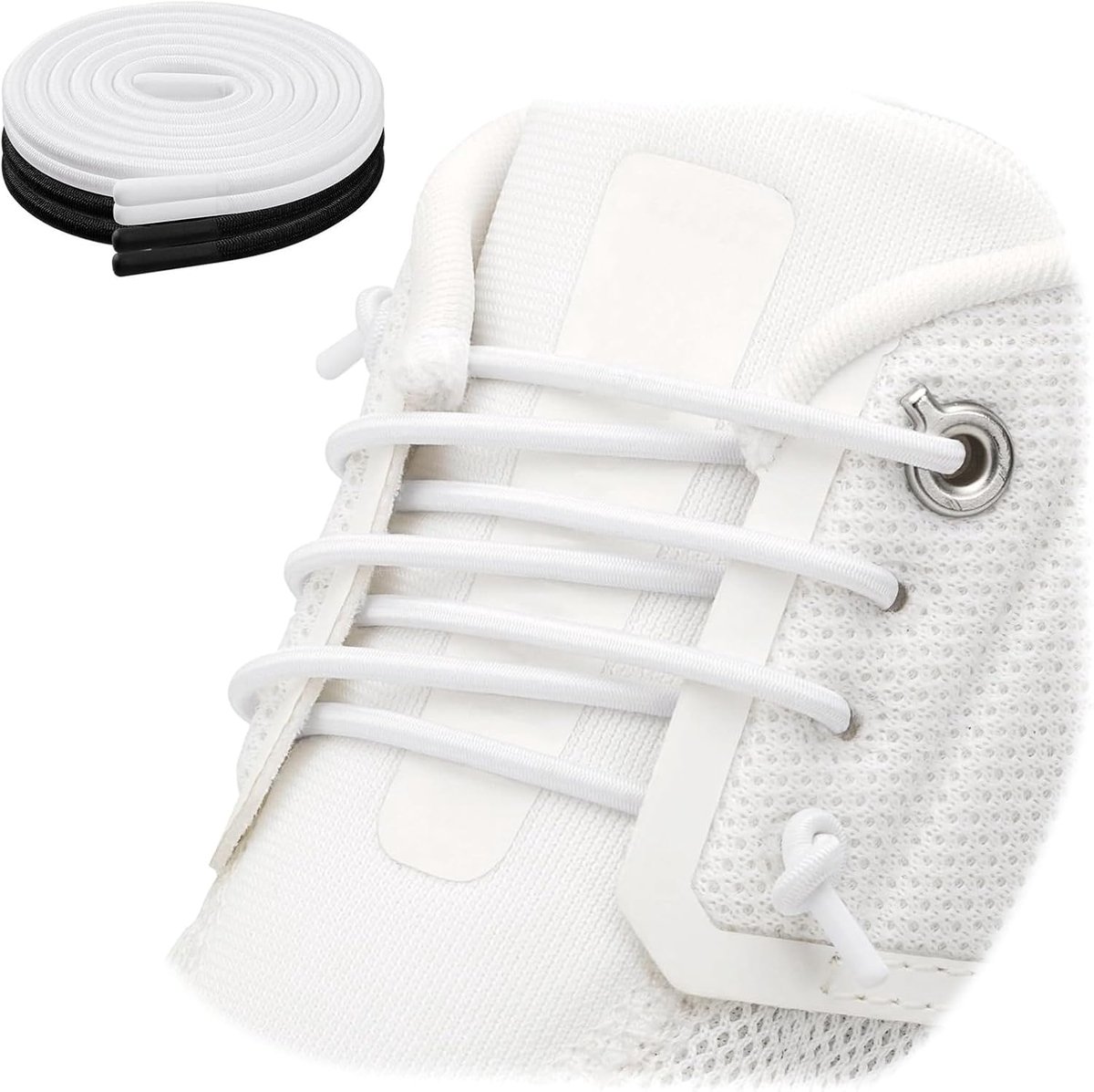2 paar elastische veters zonder knopen voor ON Cloud 5 & 6 hardloopschoenen, ronde rubberen veters 3 mm rekbaar