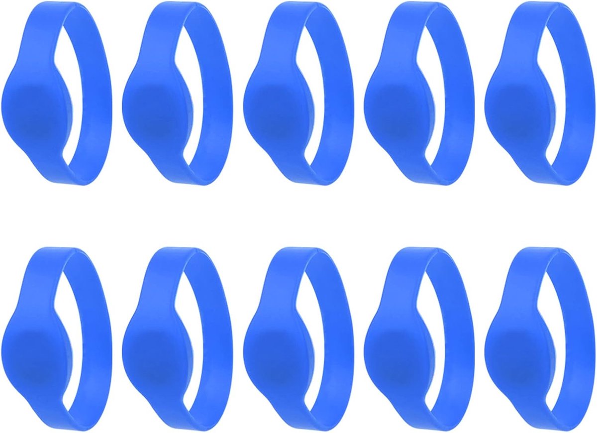 10st RFID-polsband, RFID-armband 125 Khz RFID-polsband Siliconen Armband IP68 Waterdichte ID-kaart Saunakaart Toegangscontrolepolsband voor Hotelzwembad Saunaruimte(Blauw)