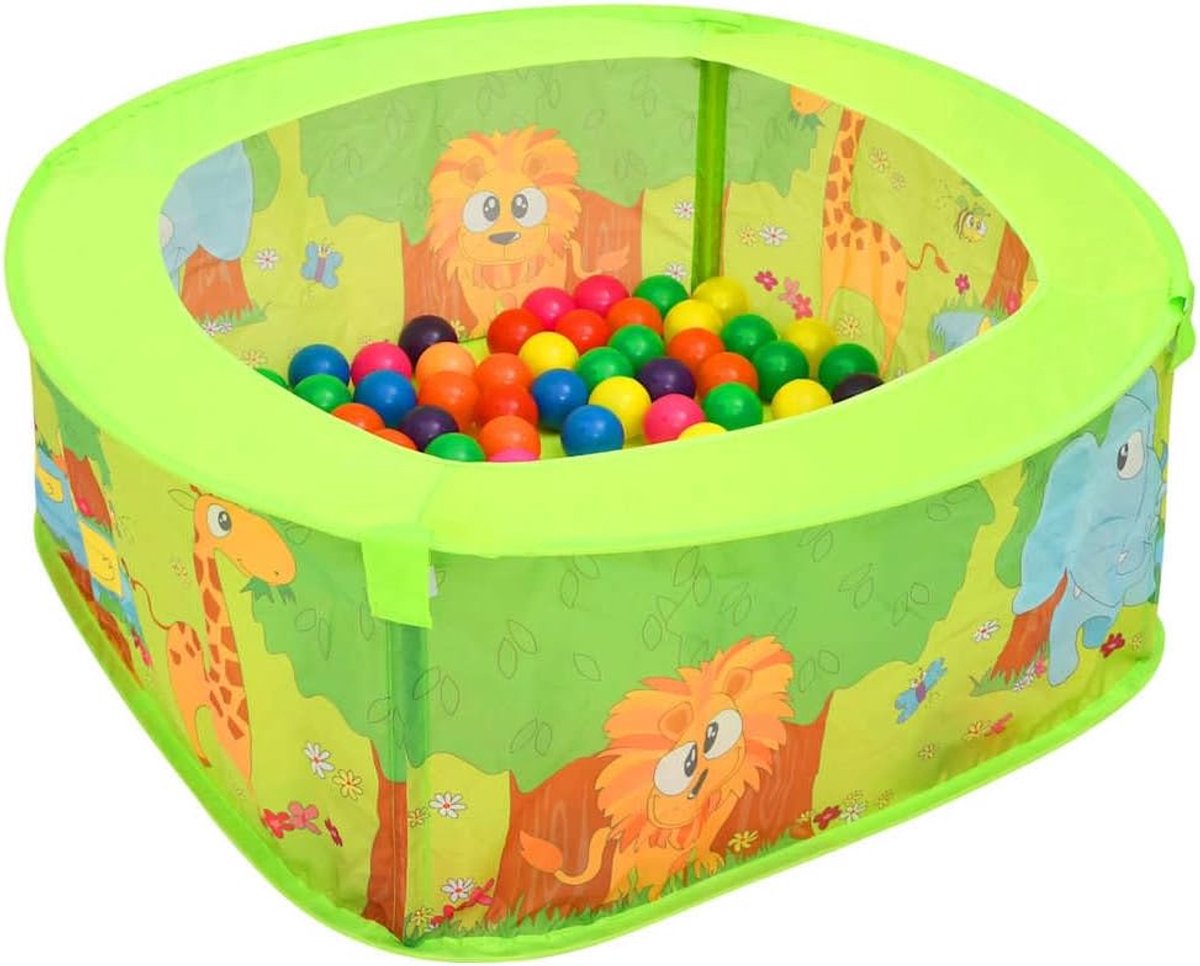 Ballenbad voor kinderen met 50 ballen en dieren, 75 x 75 x 32 cm
