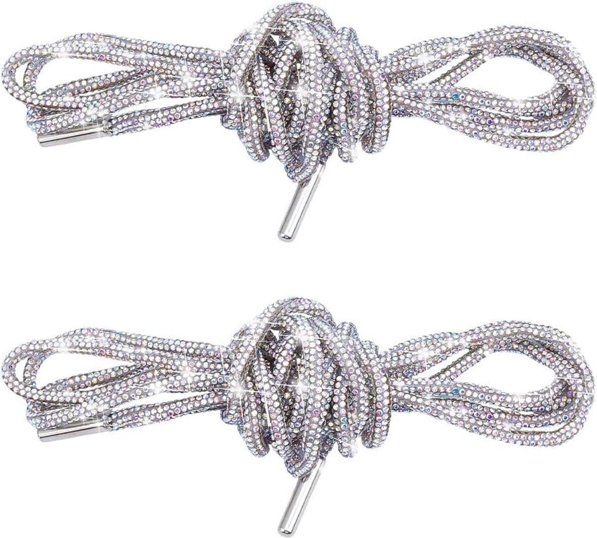 Schoenveters Glitter Steentjes Touw met Legering Einden Bling Ronde Trekkoord Koorden Voor Sneakers Hoodies Joggingbroek Shorts Trekkoord Vervanging Kristal AB