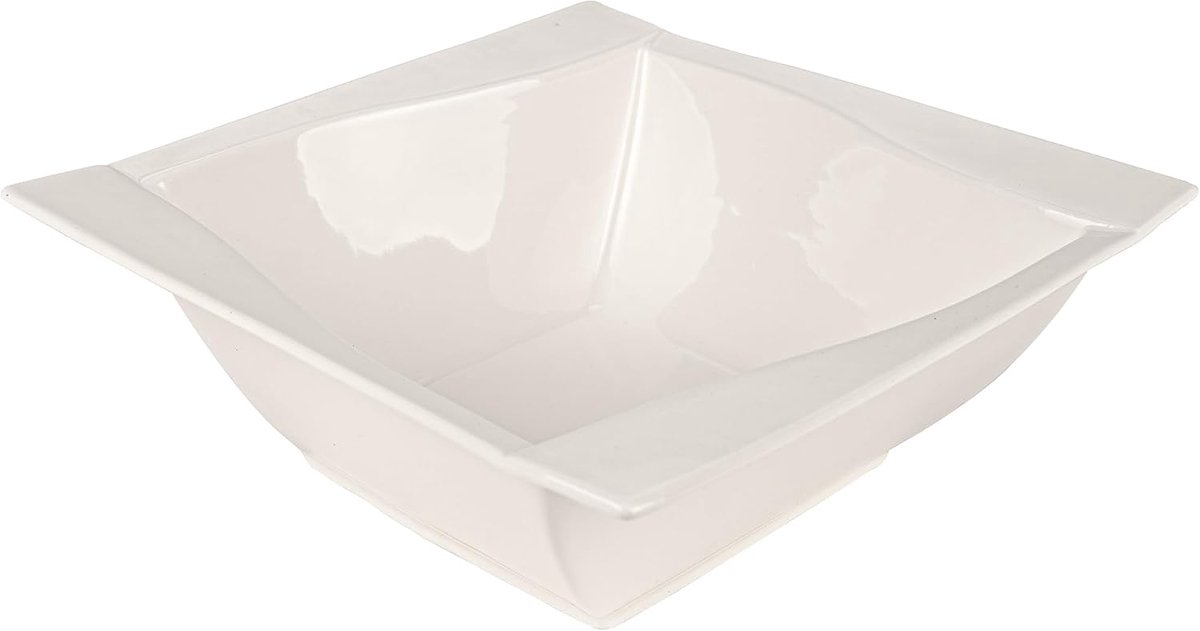 Saladeschaal van wit Porselein, 17 x 17 cm, VIVA
