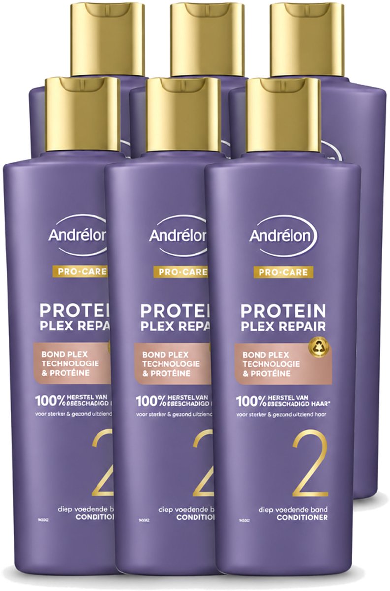 6 x Andrélon – Conditioner – Pro Care Protein Plex Repair – 250 ml - Voordeelverpakking - 6 stuks
