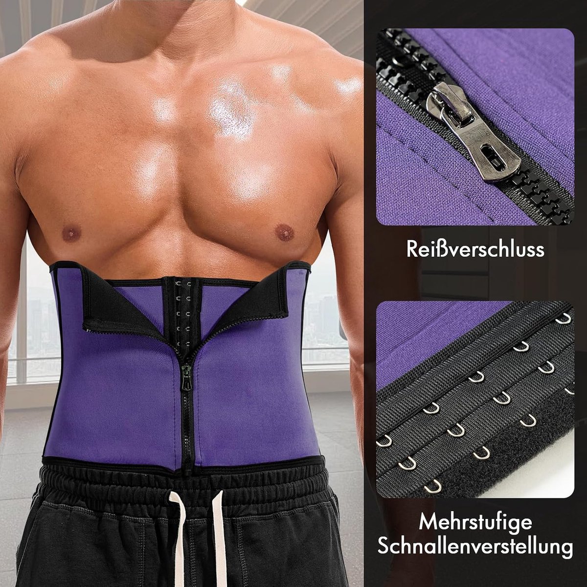 Taille cinching taille riem taille vormende riem gesp rits stijl sport Sana riem (paars, M), lila, M
