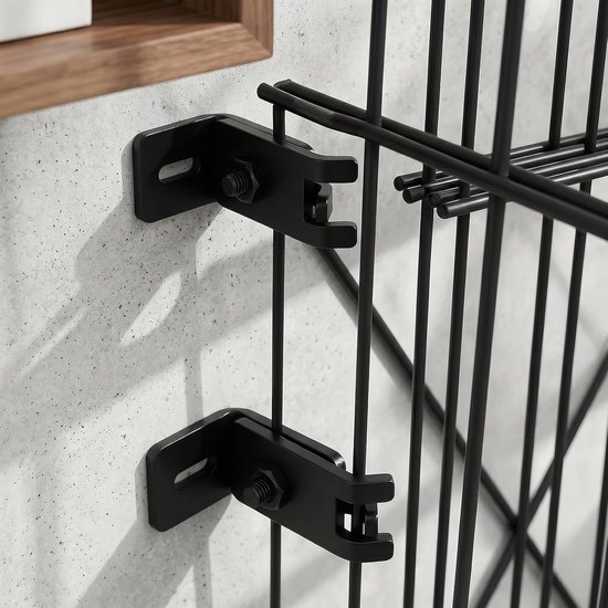 4 stuks wandaansluithoek dubbele staafmatten, staafmathek, bevestiging zinklegering, wandaansluithoek, staafmatten met schroef, dubbele staafmattenhek, accessoires voor roostermatten aan de muur — afbeelding 3