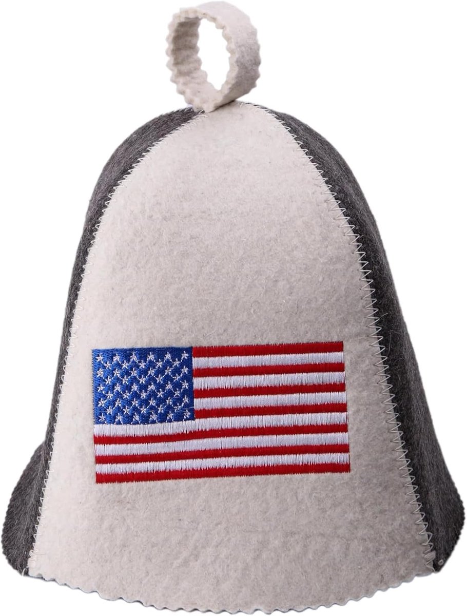 saunahoed voor mannen en vrouwen vlag USA beschermen haar - saunakap voor mannen - Banya hoed voor mannen - vilten saunahoed wol - sauna haarbeschermer - thuissauna-accessoires luxe - draagbare