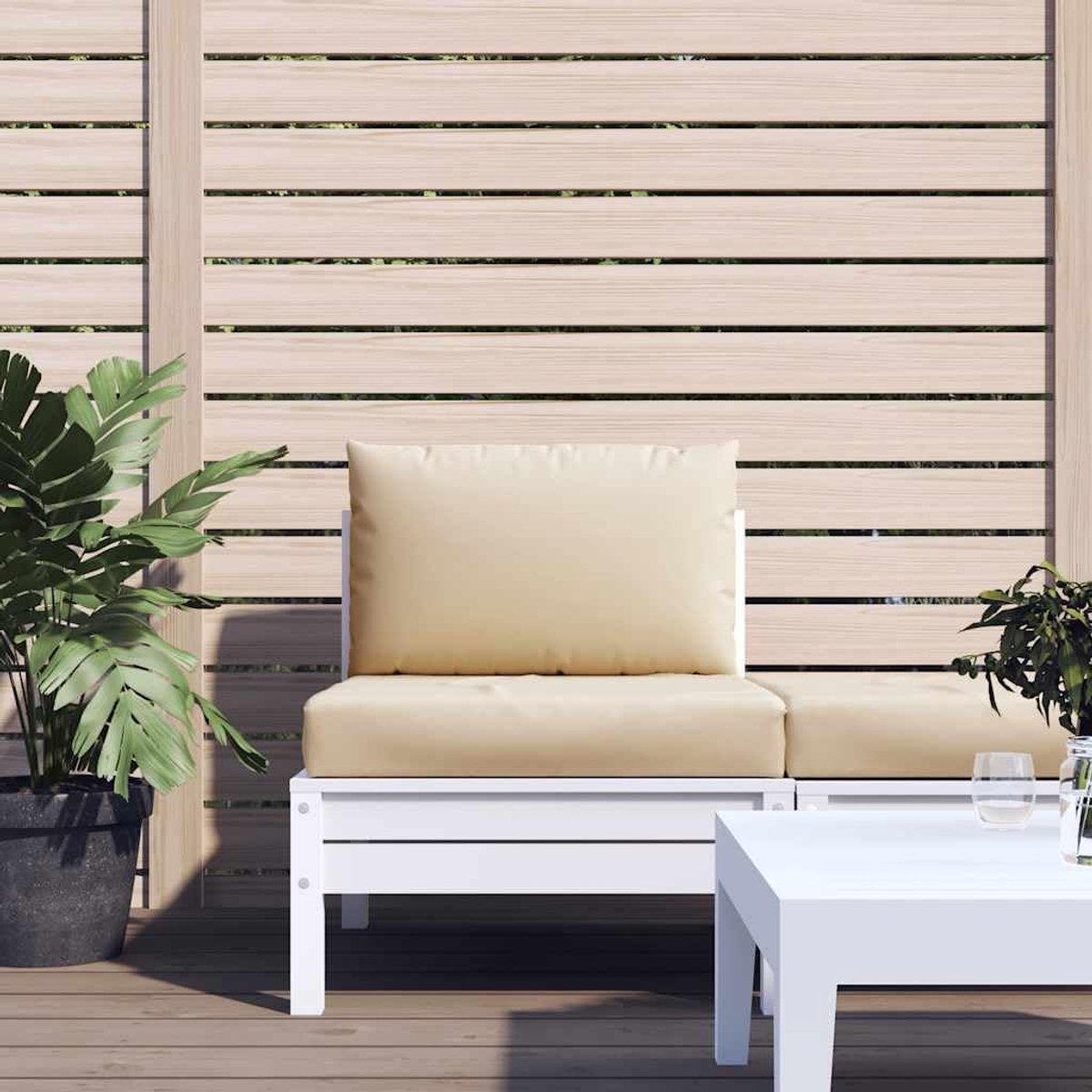 2 stuks palletkussens, beige, Oxford-stof, tuinkussen, tuinmeubelkussen voor buiten en binnen, zitkussens