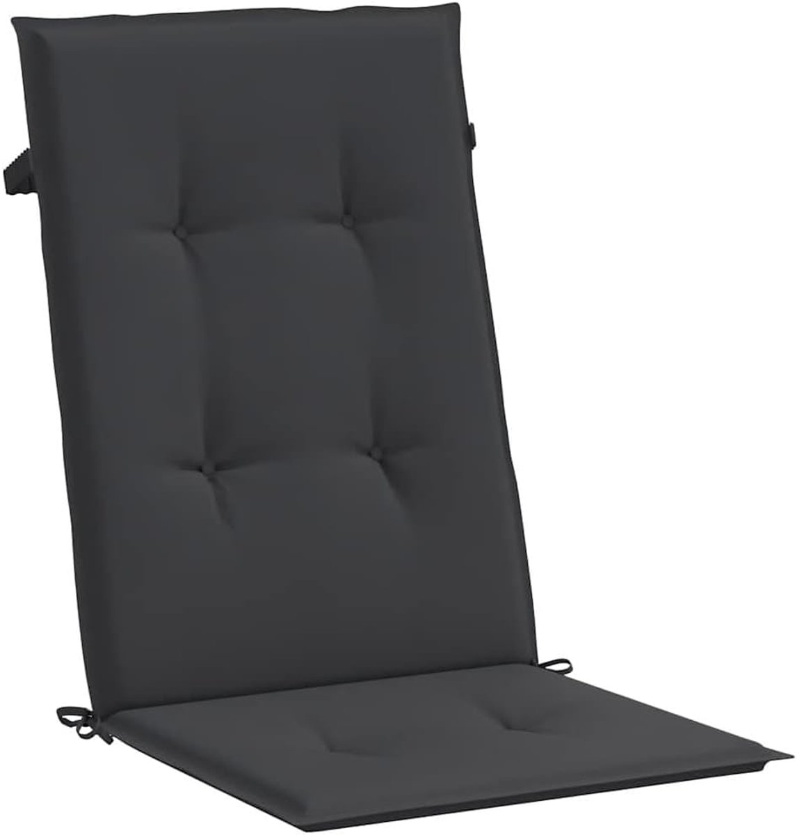 Zitkussens voor hoge rugleuning, 2 stuks, zwart, 120 x 50 x 3 cm, uv-bestendig kussen met zachte schuimvulling en antislip design voor tuinmeubelen