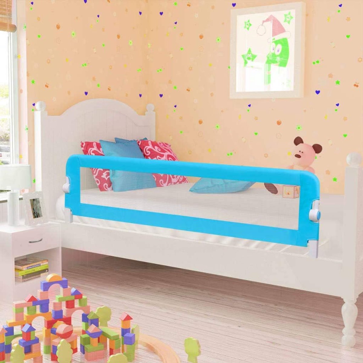 Bedhekje voor peuters voor kinderen, dubbelzijdig, Queen & King matras, bedhekje voor peuters, universele pasvorm voor latten en boxsprings, kinder- en babybedhekje