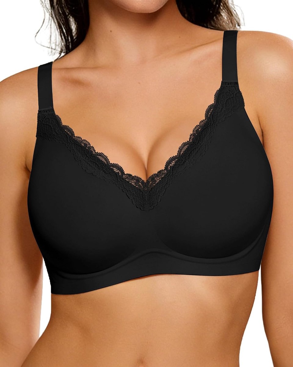Naadloze beha voor dames, zonder beugel, comfortabel met kant