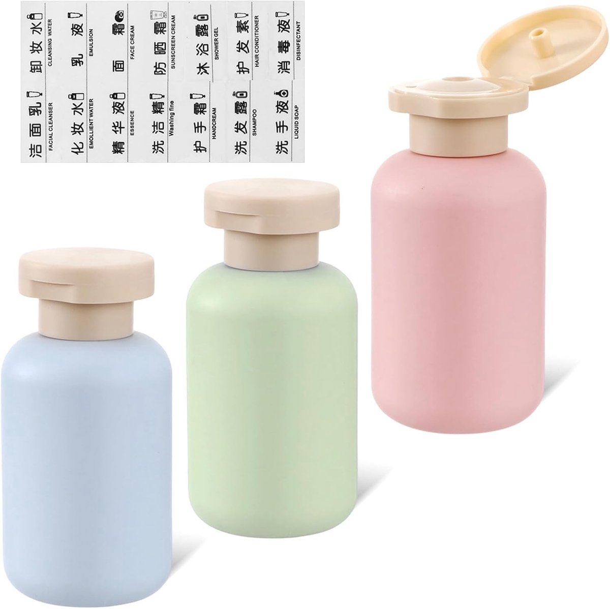 3 stuks hervulbare containers voor lotion, crème 100 ml