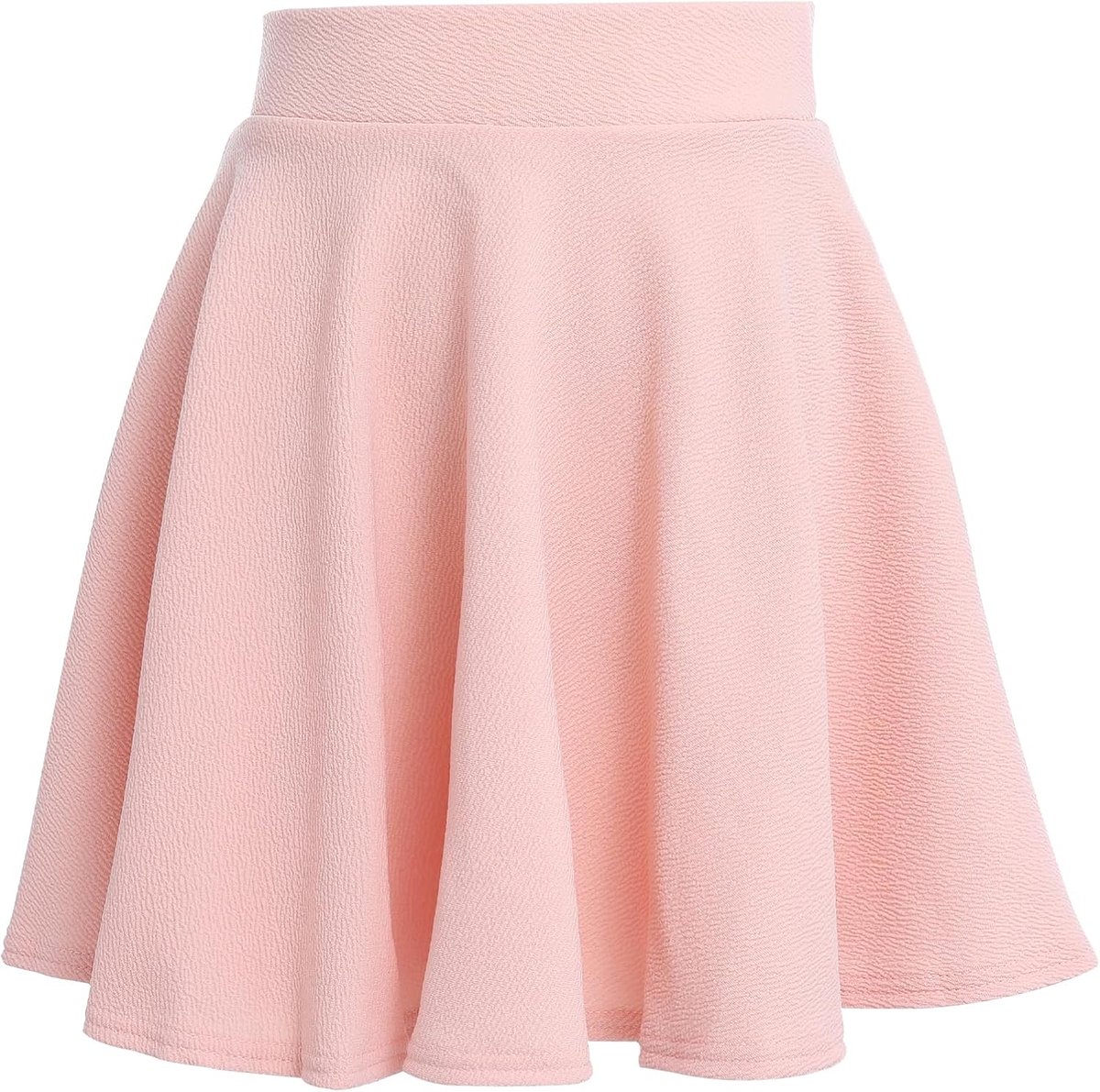 Minirok voor meisjes, elastische taille, casual, uitlopend, eenvoudig, geplooide skaterrok