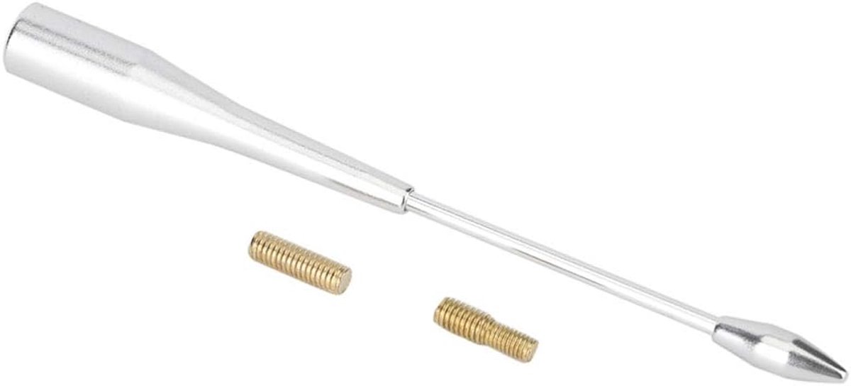 2 In 1 Auto Van Bee Sting Radio Mast Dakantenne Antenne Ariel Am/Fm Aluminium Uitschuifbaar Ontwerp Weerbestendig Signalen Gemakkelijk Ontvangen-Chromen Autodakantenne