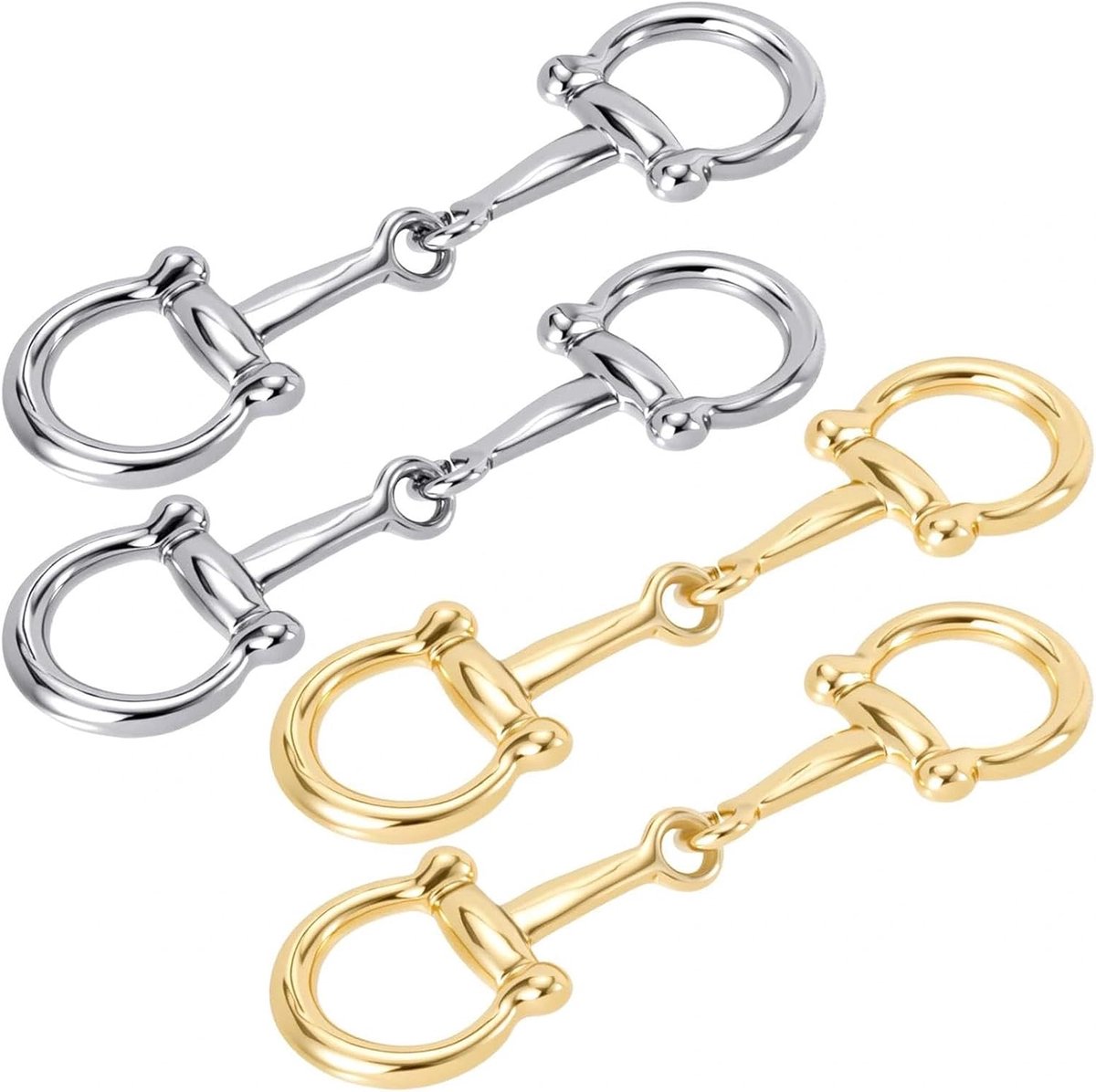 4 stuks damessjaalgesp, elegante gouden metalen sjaalring, zijden littekensluitclips, halsdoekklemmen versieren accessoire, eenvoudige paardenbitsluiting voor vrouwen