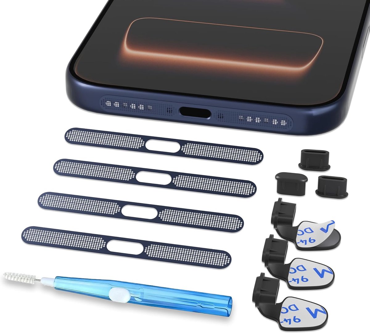 C mobiele telefoon stofdekking dop set, mobiele luidspreker stofdekking voor iPhone 17 Pro Max, anti-verlies stofdekkingsdop, anti-stof stekker voor iPhone 17 Pro iPad Pro & de meeste USB-C