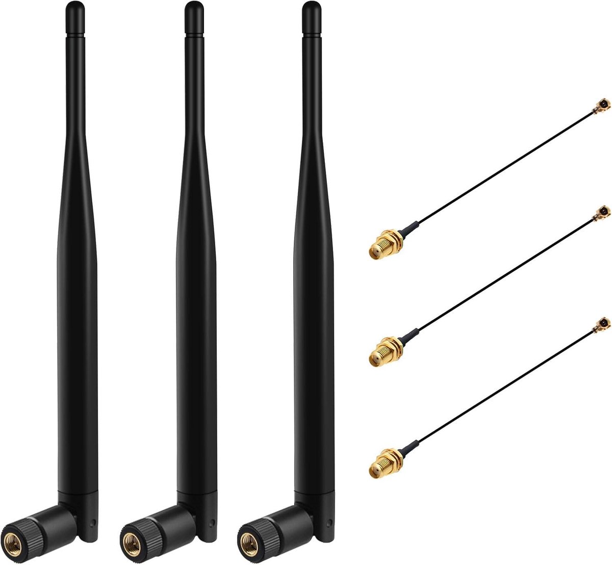 868 MHz Lora antenne 5dBi SMA mannelijk 195 mm + kabel IPEX naar SMA vrouwelijk voor Meshtastic Lora, ESP32, LoRa32V3, HTCC-AB02S, LoRa32u4 II, 50 Ω, VSWR <1,5 (3 stuks)