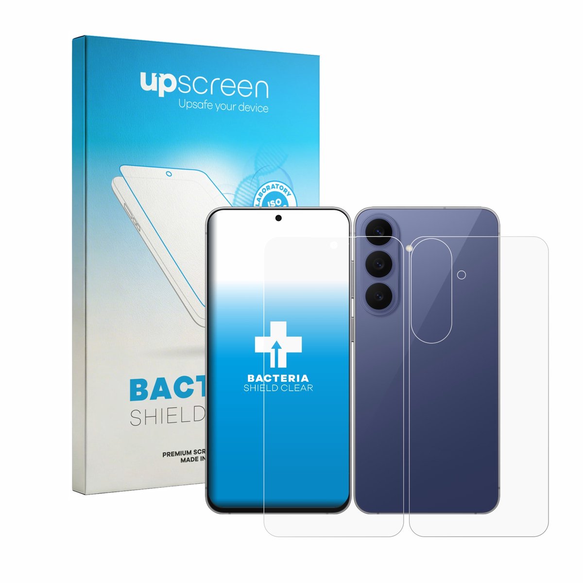 upscreen - Screenprotector voor Samsung Galaxy S26 FE (Voor+Achter) - Folie Beschermfolie transparant antibacterieel