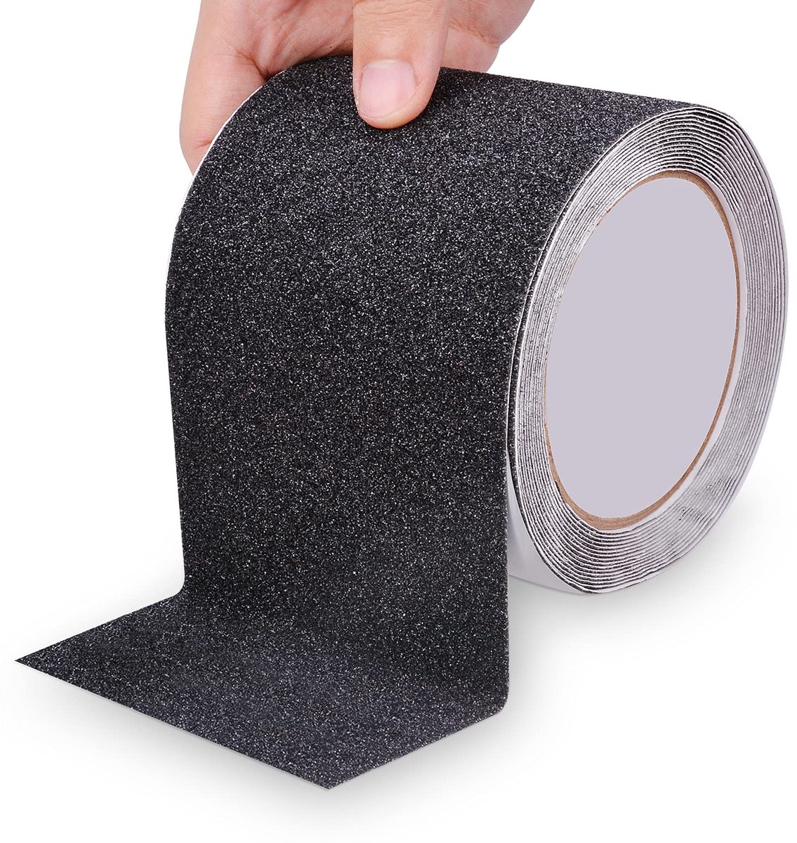 Famanu – Anti-slip plakband, 10 m x 10 cm, antislipstrip voor buitentrappen binnenshuis, antislip plakband voor trappen, zwart
