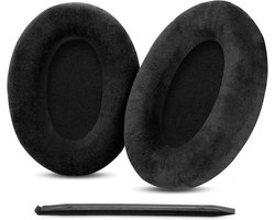 Oorkussens compatibel met Sennheiser HD599, HD598, HD558, HD598SE hoofdtelefoon -Velours comfortabele oorkussens met video-installatiegids (zwart)