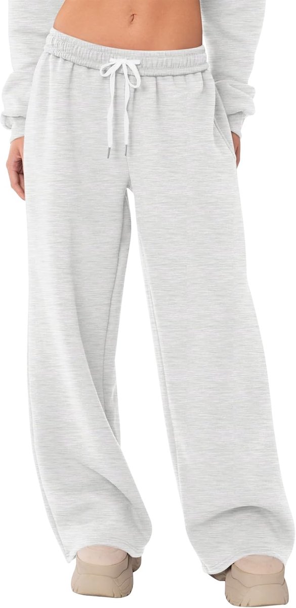 Joggingbroek voor dames met wijde pijpen en zakken, XS-XL