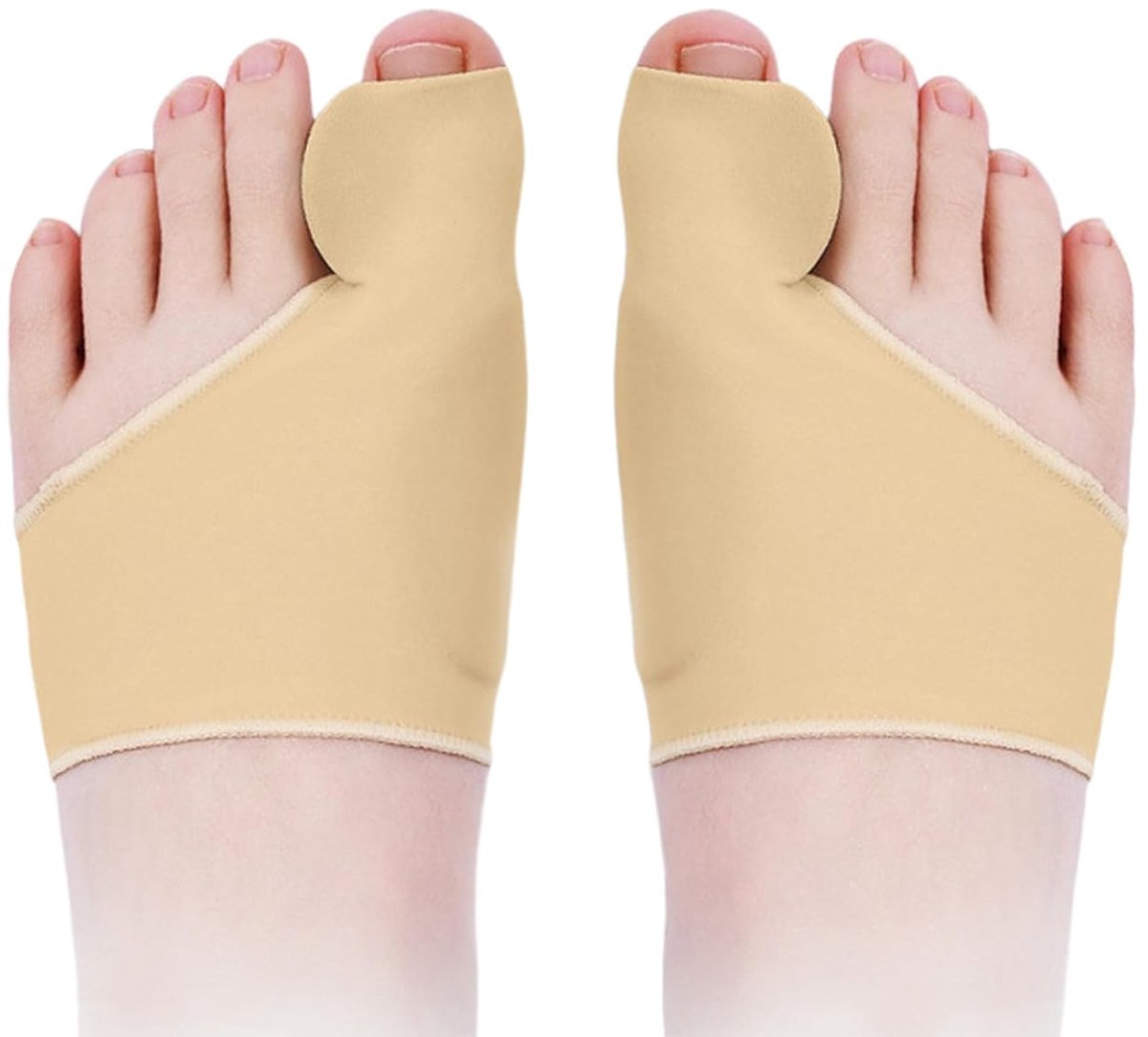 1 paar hallux valgus correctiesokken, hallux valgus bandage met gelkussen, comfortabele teenslippers dames en heren tegen voetpijn en wrijving, teenspreider beige, maat M (37-43)