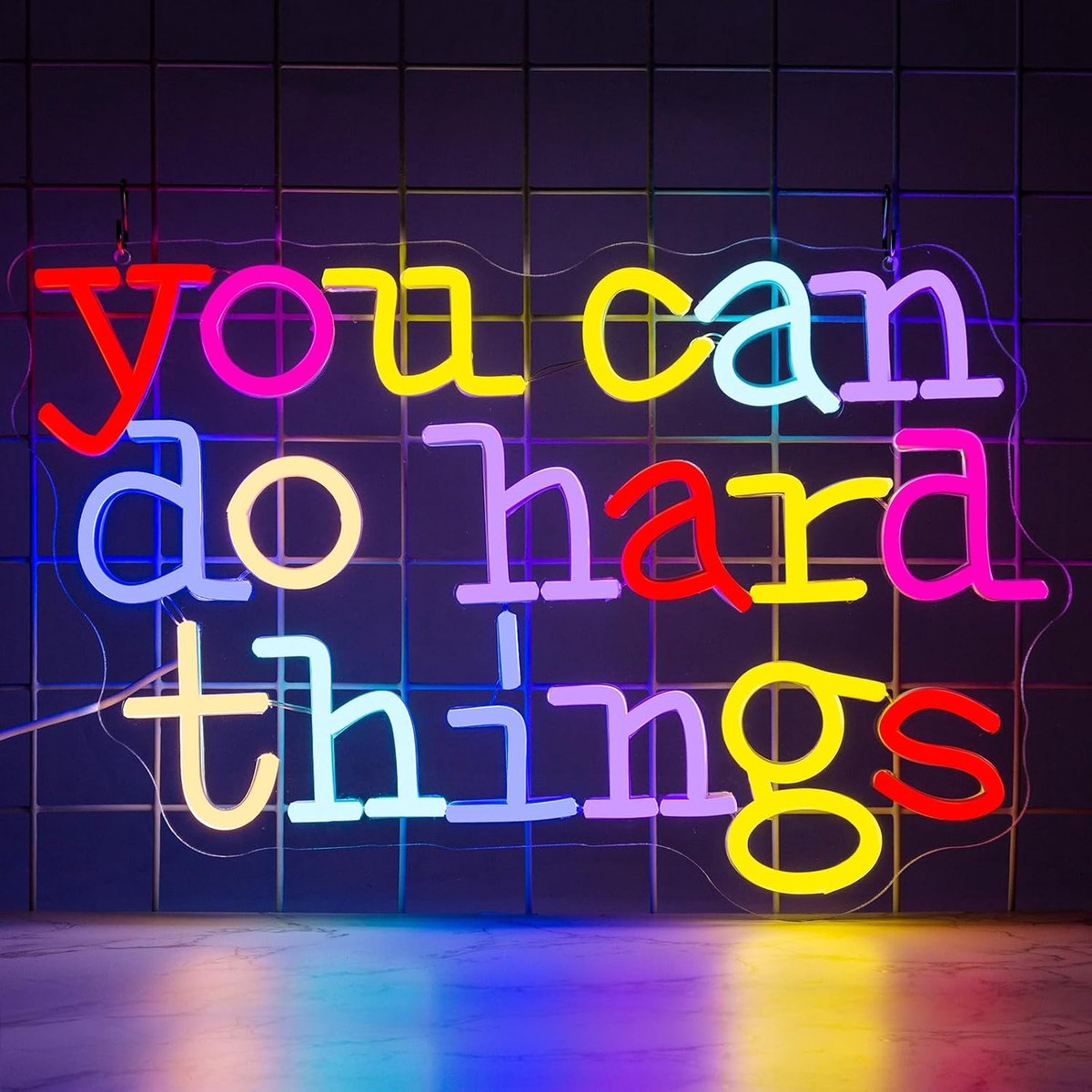 Can Do Hard Things neonbord, dimbare neonborden voor wanddecoratie, led-lichtborden voor slaapkamer, bar, man, grot, kinderkamer, verjaardagsfeest, decoraties, geschenken