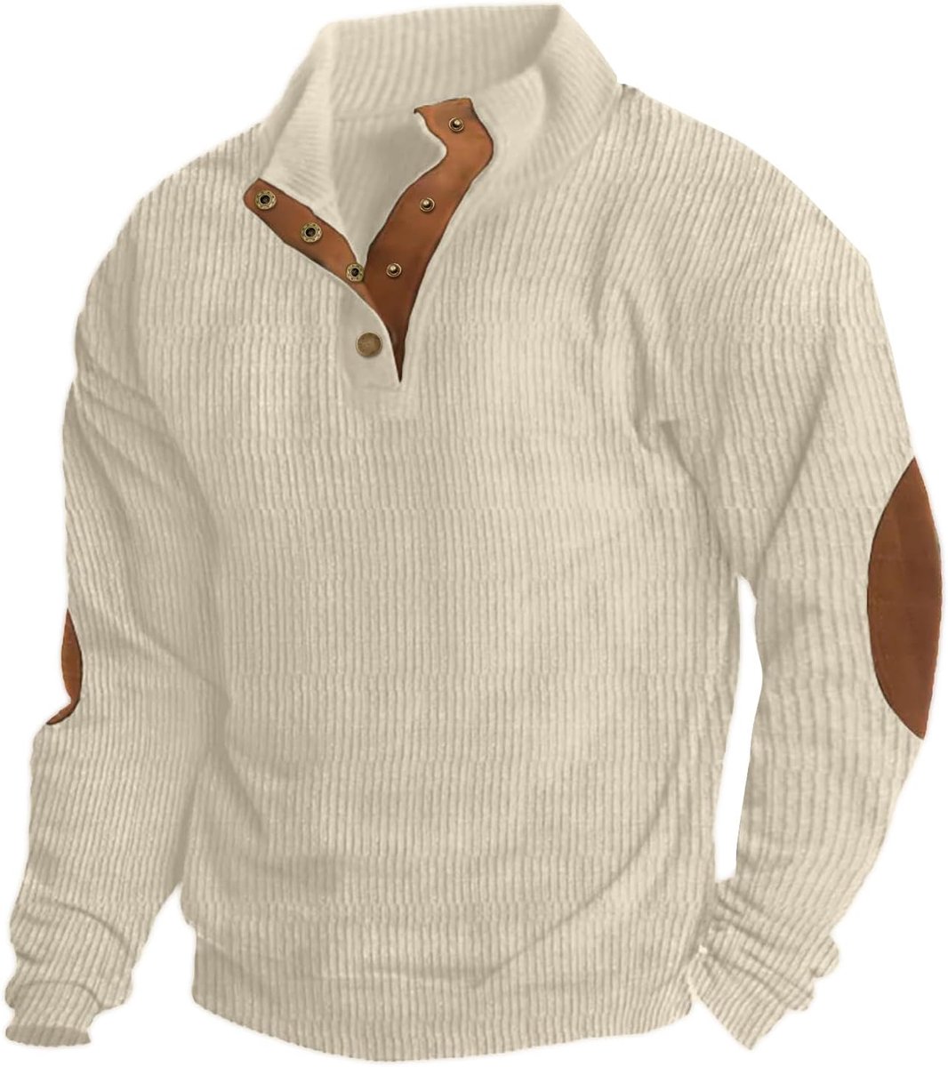 Sweatshirts Henley Neck Snap Knopen Stand Kraag Lange Mouw Winter Sweatshirt Tops