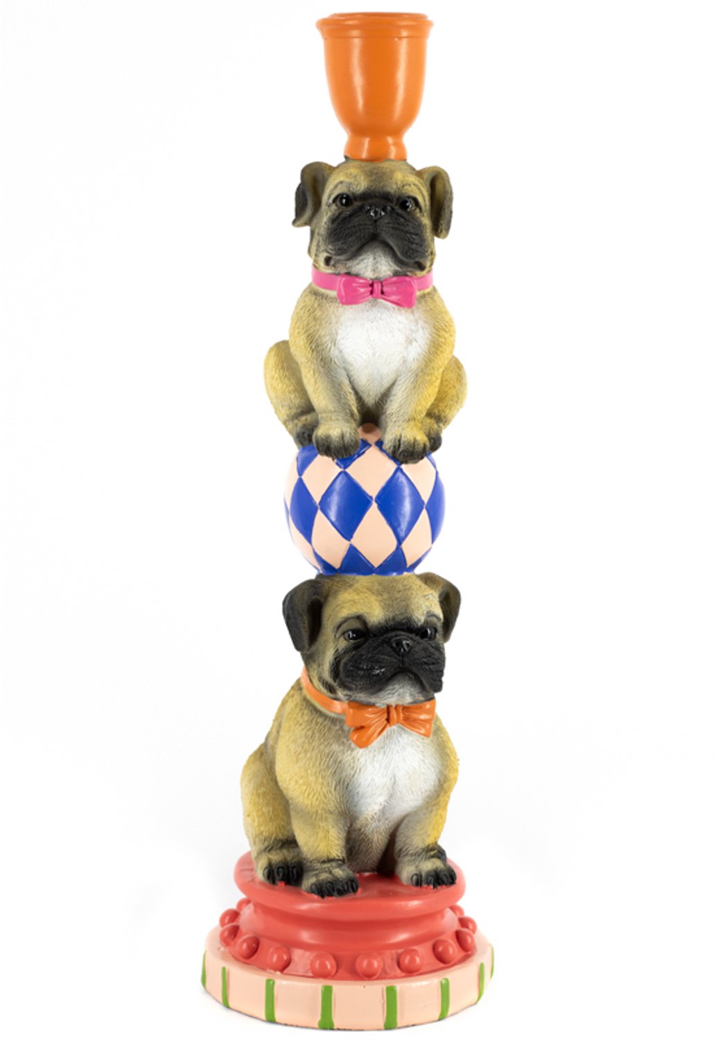 Kaarsenstandaard Puggy circus pugs wb